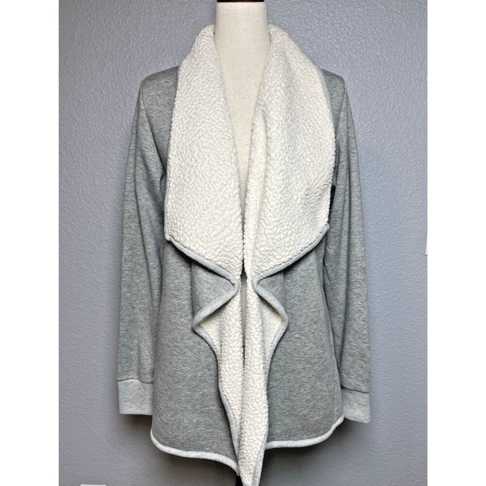 NEW Abercrombie & Fitch Easy Sherpa Lined Cardigan Soft Cozy Sweater Jacket sz L